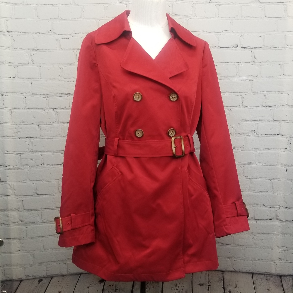 Ambition pea coat jacket in red size large minimally worn